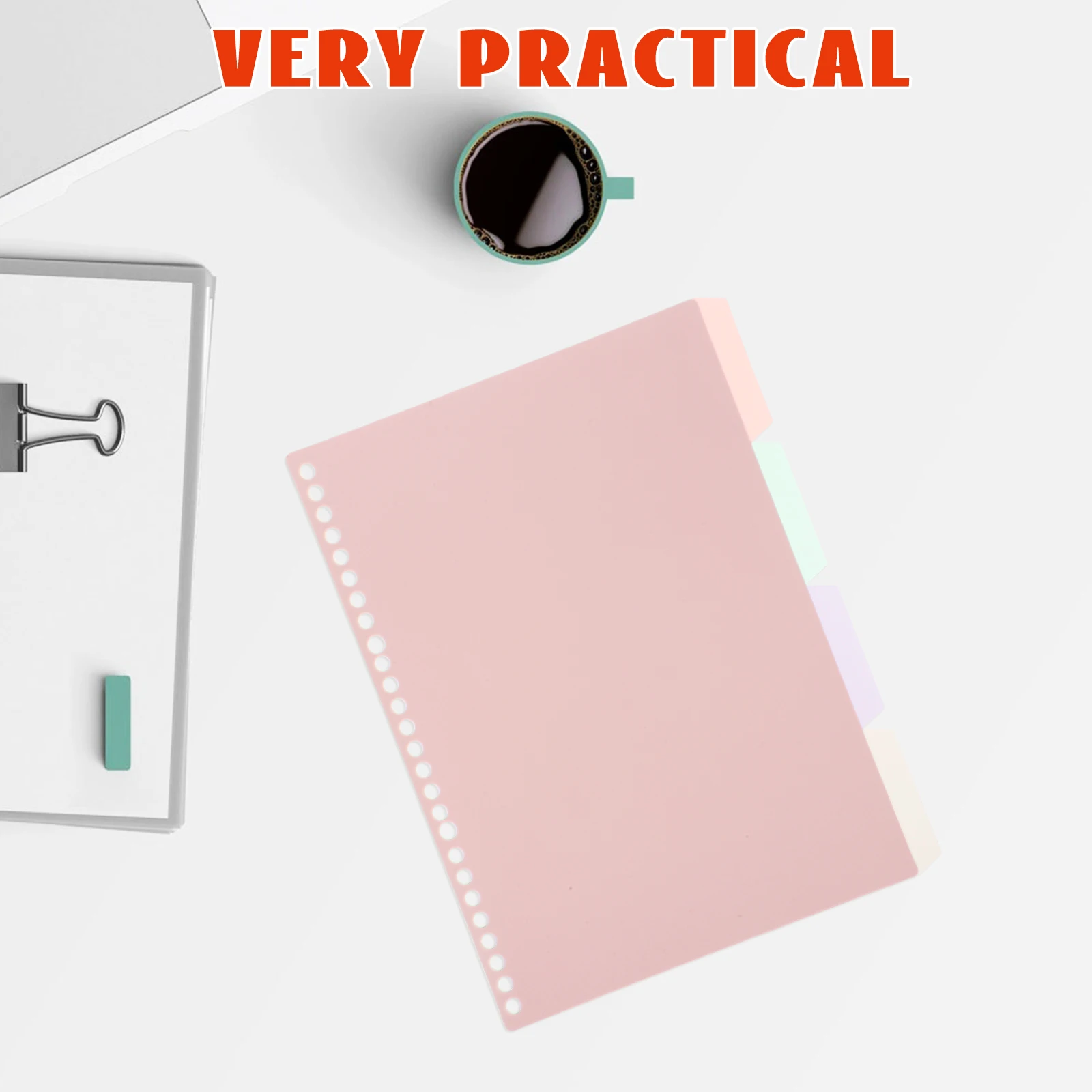 

A4 Coil 40 Pages Notebook With Tabs Indexed Tabs for School Office Spiral Binder Dividers Loose Leaf Practical Design