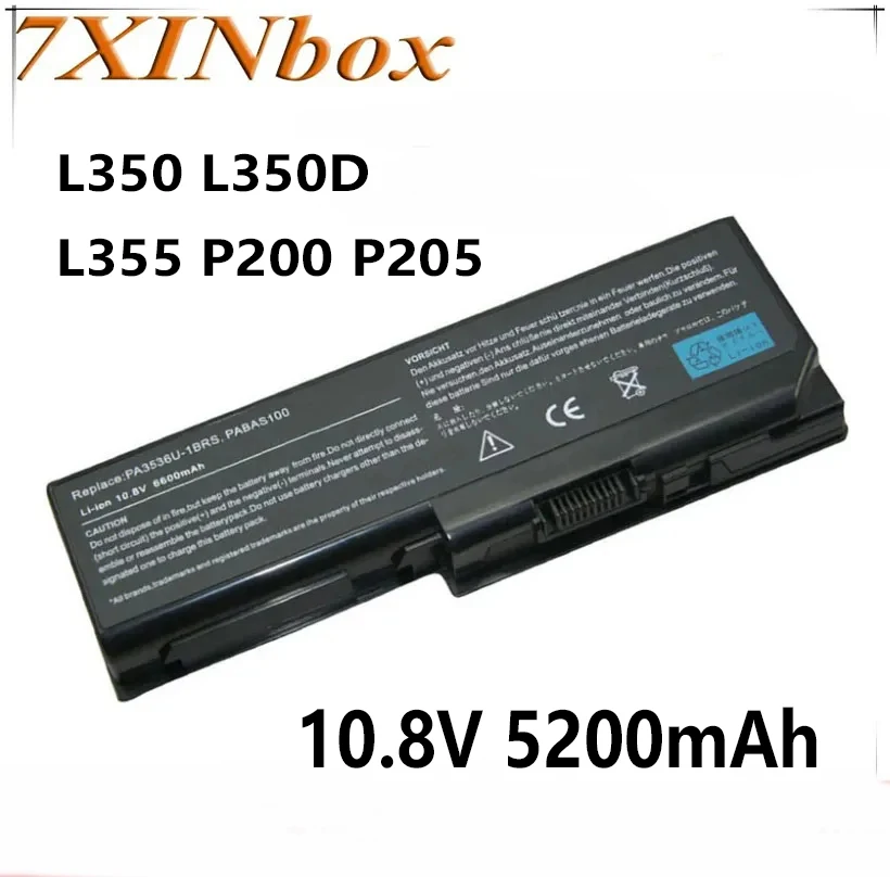 7XINbox Battery for Toshiba Satellite L350 L350D L355 P200 P205 Pro L300 P200 P300D X205 X200 PA3536U-1BAS PA3536U-1BRS PABAS100