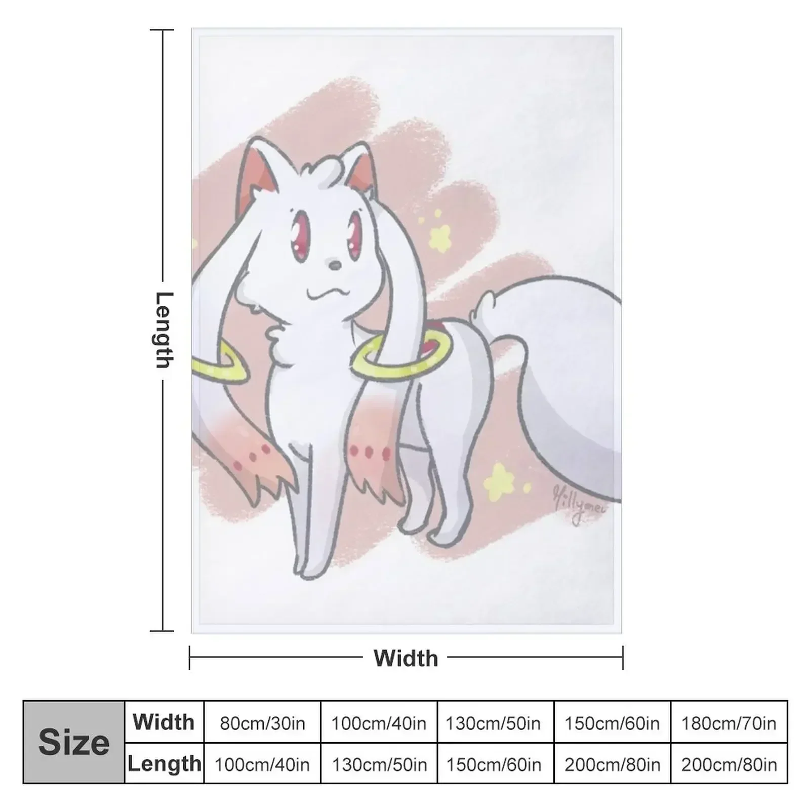 Kyubey - Madoka Magica Throw Blanket Custom manga Blankets