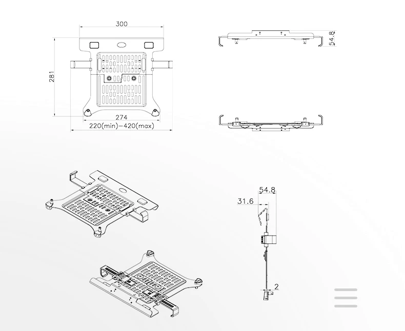 2 en 1 NB NOUVEAU F80 + FP-2 pour moniteur 17-30 