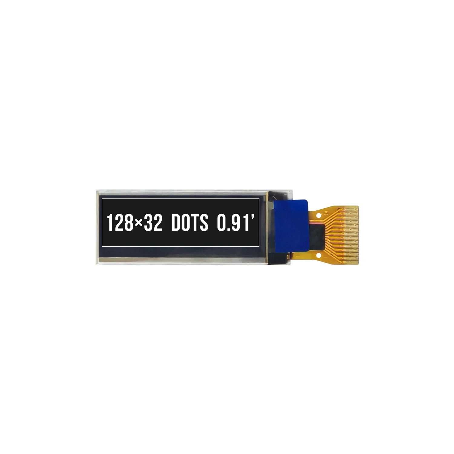 0.91 Inch OLED Display 128x32 Resolution LCD Module SSD1306 Driver 14Pins IIC I2C Interface White Color Smart Band Screen