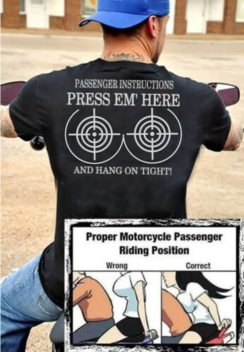 Funny Motorcycle Passenger Instructions Motorcyclist Gift T-Shirt. Summer Cotton Short Sleeve O-Neck Mens T Shirt New S-3XL