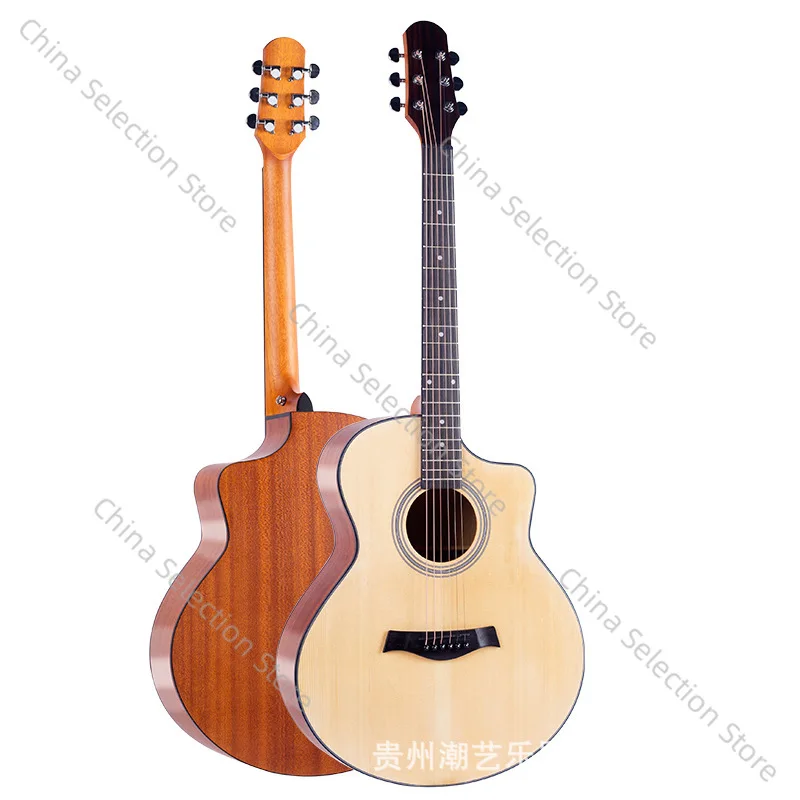 

41 Veneer Folk Guitar, Bright Spruce Face Single Acoustic Guitar Student Entrance Guitar Instrument Factory