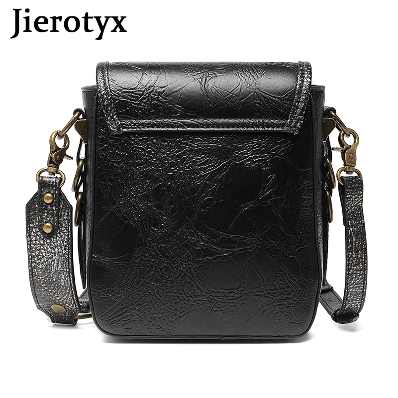 JIEROTYX Womens Steampunk Small Crossbody Bag Shoulder Bags Purse Pouch Cellphone Wallet Satchel Metal Decor Goth Style