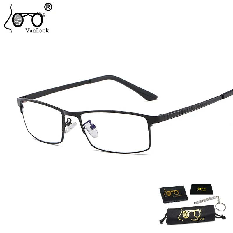 

VANLOOK Men's Fashion Anti Blue Ray Computer Glasses Women Blue Light Blocking Stainless Steel Rectangular Full Frame Eyewear UV