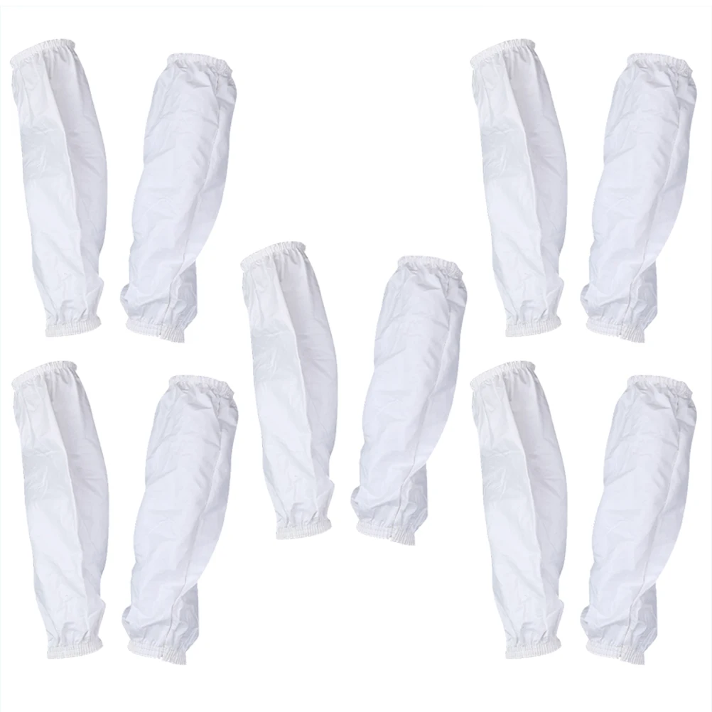 5 Par Wodoodpornych i Olejoodpornych Nakładek na Ręce do Gotowania, Ochraniacze na Przedramiona, Białe Wielorazowe Rękawki