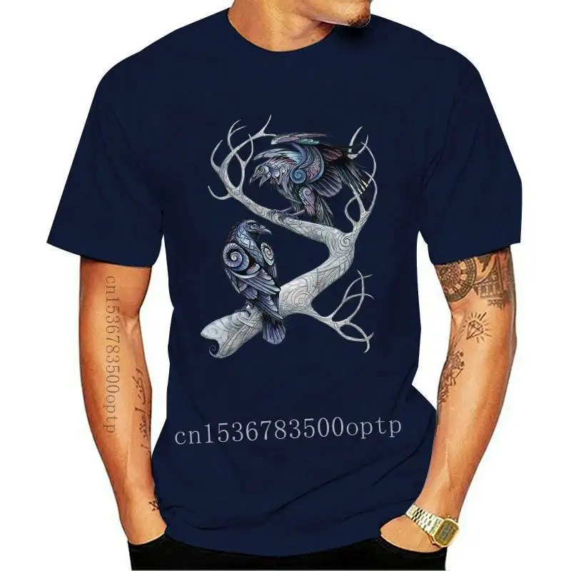 New Norse Mythology Freyja Freyr Loki Yggdrasil TShirts for Men Hugin and Munin Fashion Harajuku Crewneck Cotton Tops 2021