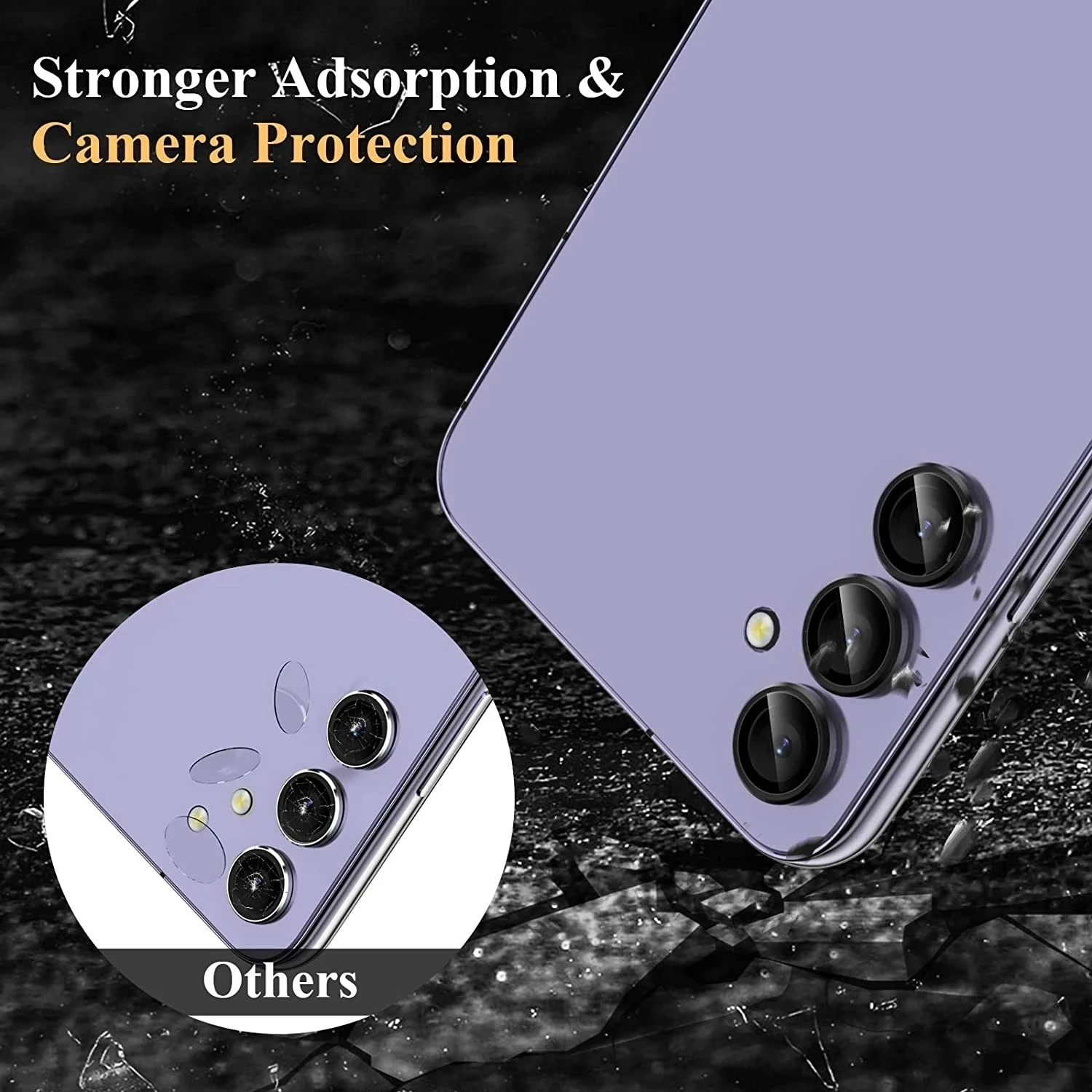 Camera Lens Ring Protectore for Samsung A54 A14 A34 S24 S23 Plus 5G FE Protective Tempered Glass Metal Case Cap image 2