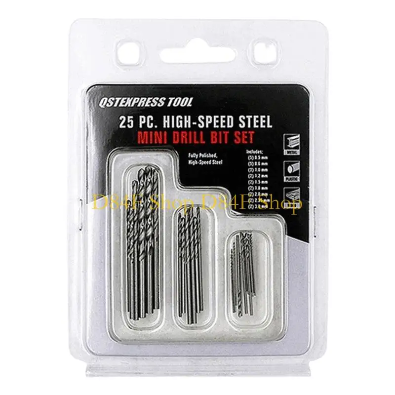 

D84F 20/25Pcs Multipurpose High Speed Steel Mini Twist Drill Bit Set for DIY Enthusiasts and Electronic Repairs Engraving