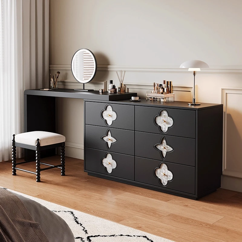 Nordic Luxury Princess Dressing Table Modern Simple Wireless Charging Makeup Vanity with Light for Bedroom