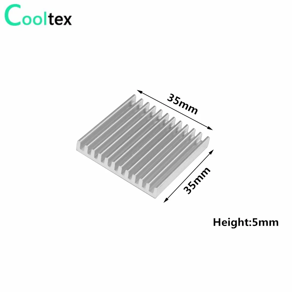 20pcs Aluminum Heatsink 35x35x5mm heat sink Cooling for Electronic Chip IC MOS Heat Dissipation With Thermal Conductive Tape