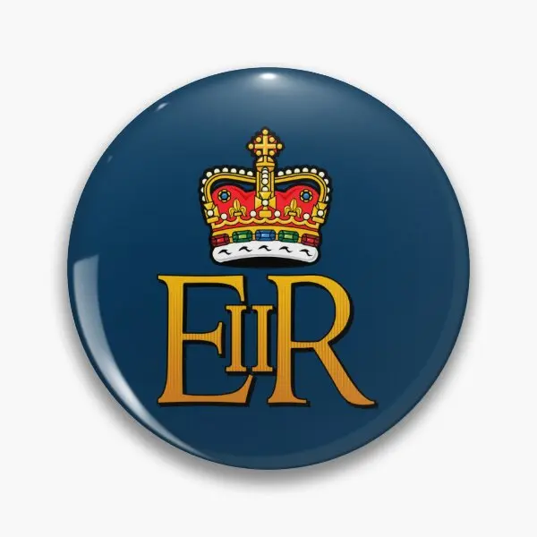 The Royal Cypher Of Queen Elizabeth Ii  Soft Button Pin Funny Women Cartoon Cute Metal Collar Badge Gift Brooch Lover Jewelry