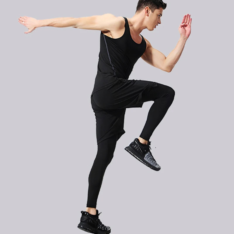 Mens Compression Pants Quick Dry Fit Sportswear Running Tights Men Legging Fitness Training Jogging Pants Sport Gym Leggings