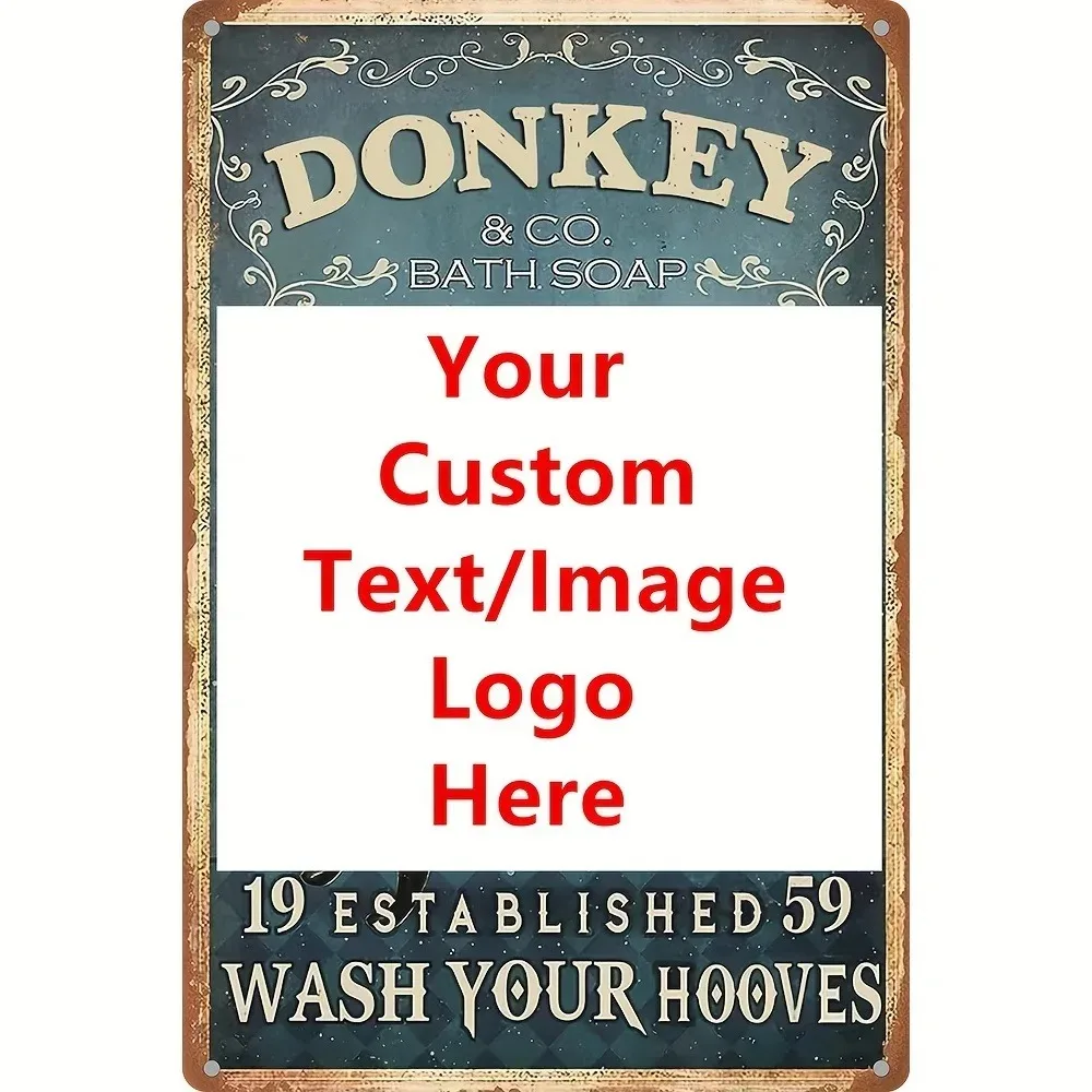 CIFbuy Customizable Vintage Aluminium Tin Plaque, 2D Flat Personalized Art Wall Sign For Home Garden Pub Shop Office Classroom P