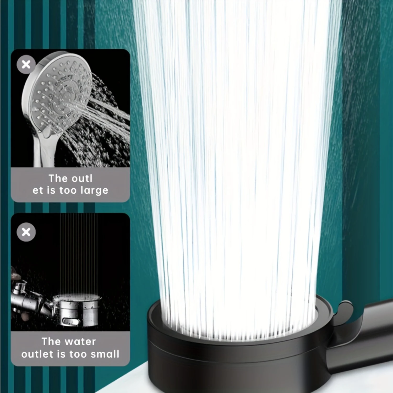 1pc High Pressure Shower Head, 5-Setting Handheld Shower Head, Contemporary Style, For  Bathroom Shower