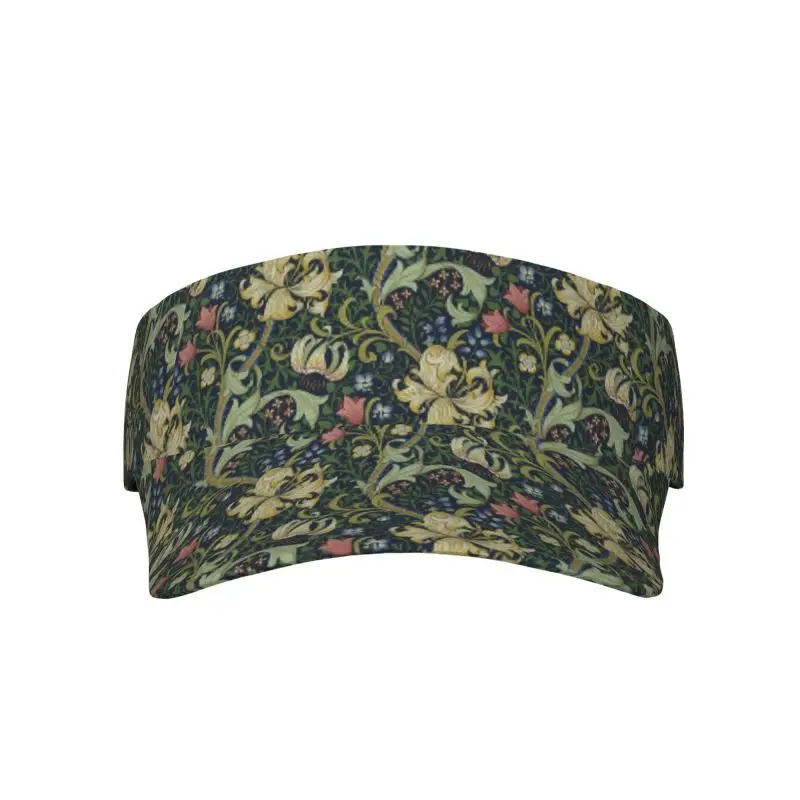 William Morris Print Sports Sunscreen Visor Hats Adjustable Lightweight Cooling Empty Top Visor Hat for Running Hiking Camping