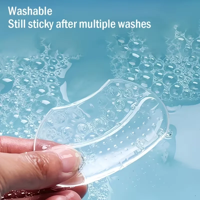 Transparent Silicone Self-Adhesive Heel Pads, Anti-Slip and Pressure-Reducing Heel Cushions, Anti-Chafing Heel Lining Pads, Half-Size Reducer, Heel Protection Pads, Foot Accessories