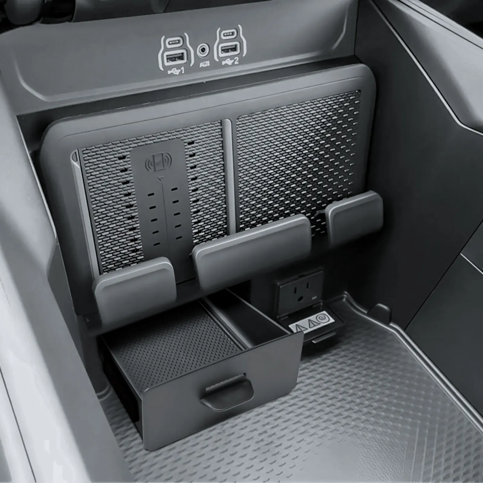 For 2019-2026 Dodge Ram 1500 2500 3500 Center Console Drawer Storage Box Tray Cubby Interior Coin Storage Drawer Car Organizer