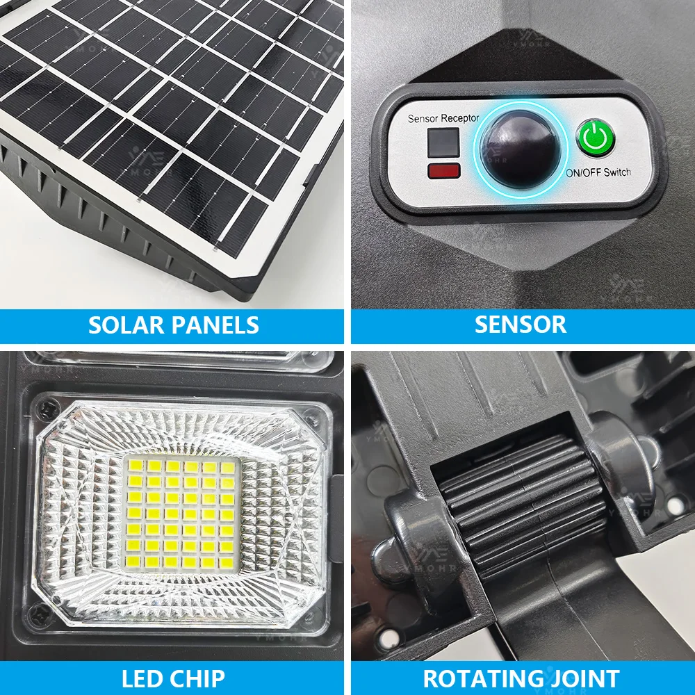 50000000LM أضواء الجدار الشمسية الكبيرة المدخل مصابيح الأمن أضواء الشمسية في الهواء الطلق مصابيح LED خارجية لتزيين المنزل والحديقة