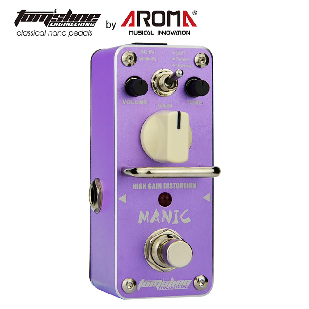 Aroma AMC-3 MANIC Guitar Effects Pedal High Gain Distortion Pedal Mini Analogue True Bypass Electric Guitar Parts & Accessories