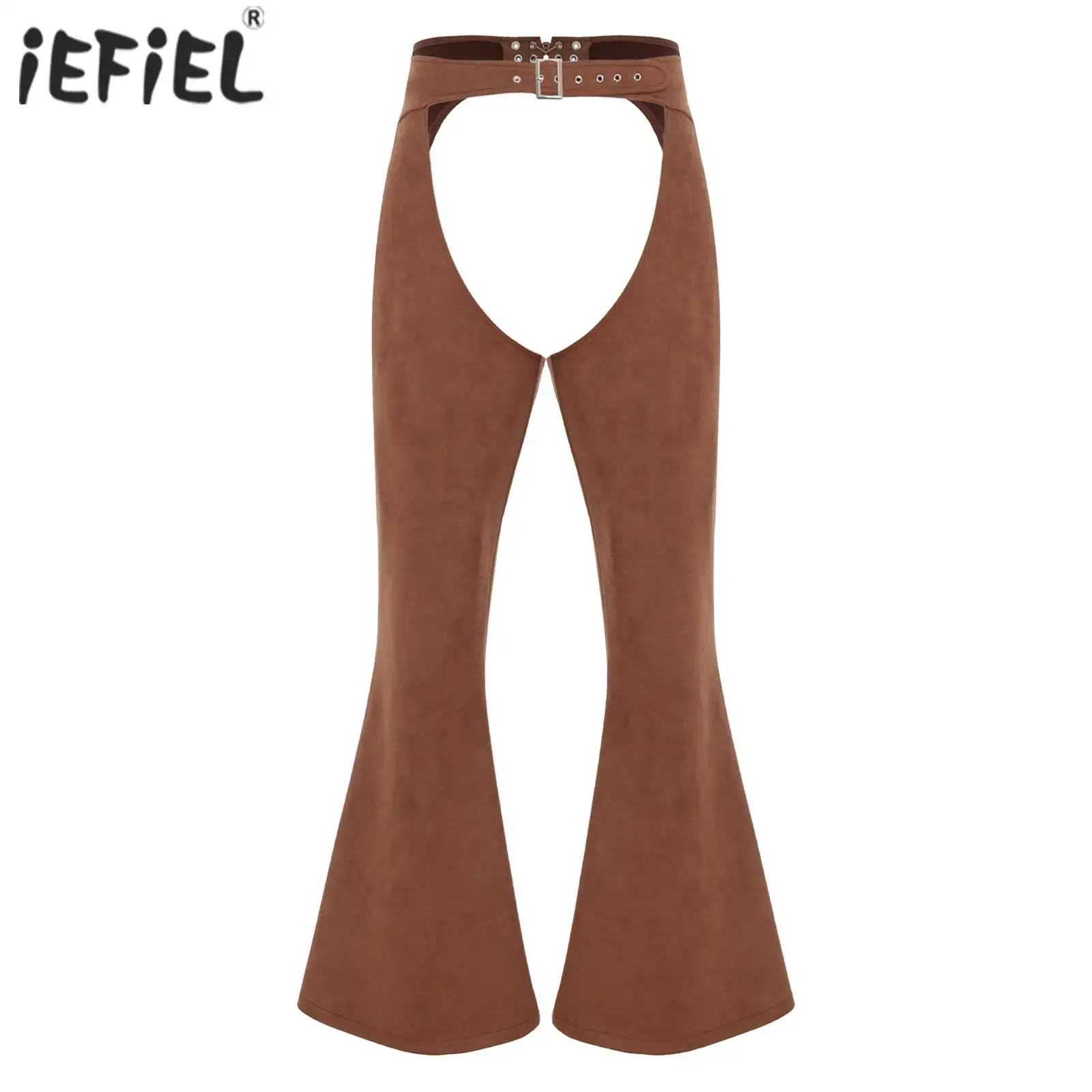 

Мужские брюки из искусственной замши для езды на мотоцикле, винтажный костюм с регулируемой талией, ковбойские байкерские брюки, широкие длинные брюки