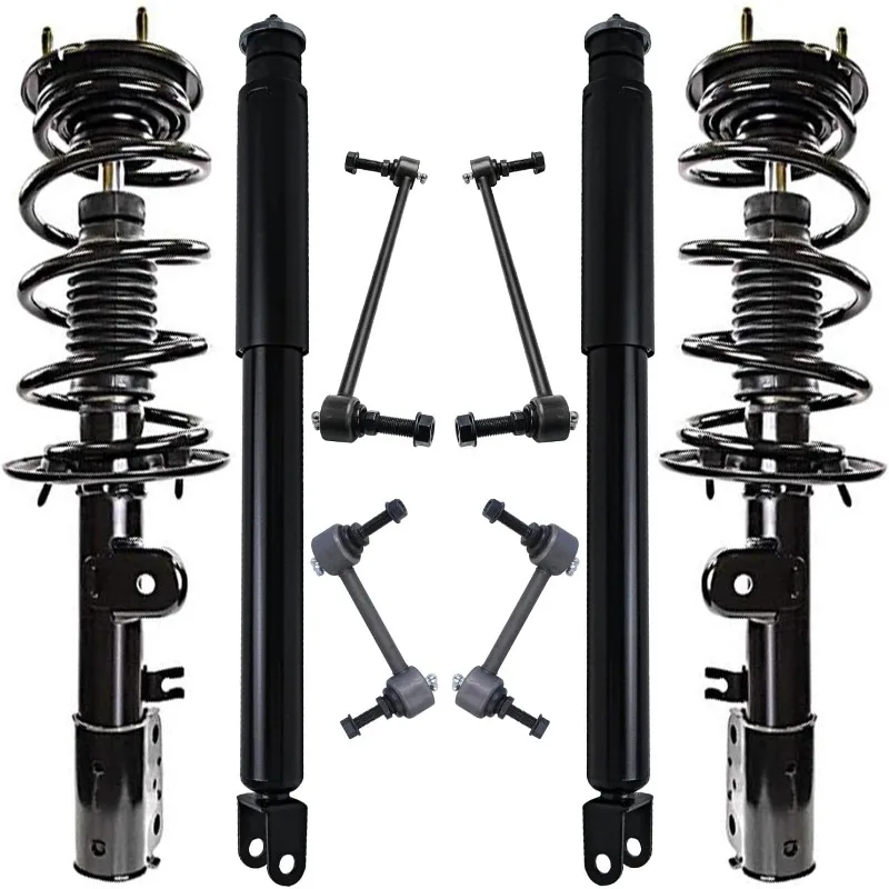 

Detroit Axle - FWD Front Struts & Coil Spring + Rear Shock Absorbers + Front & Rear Sway Bars Replacement for 2013-2018 Exp