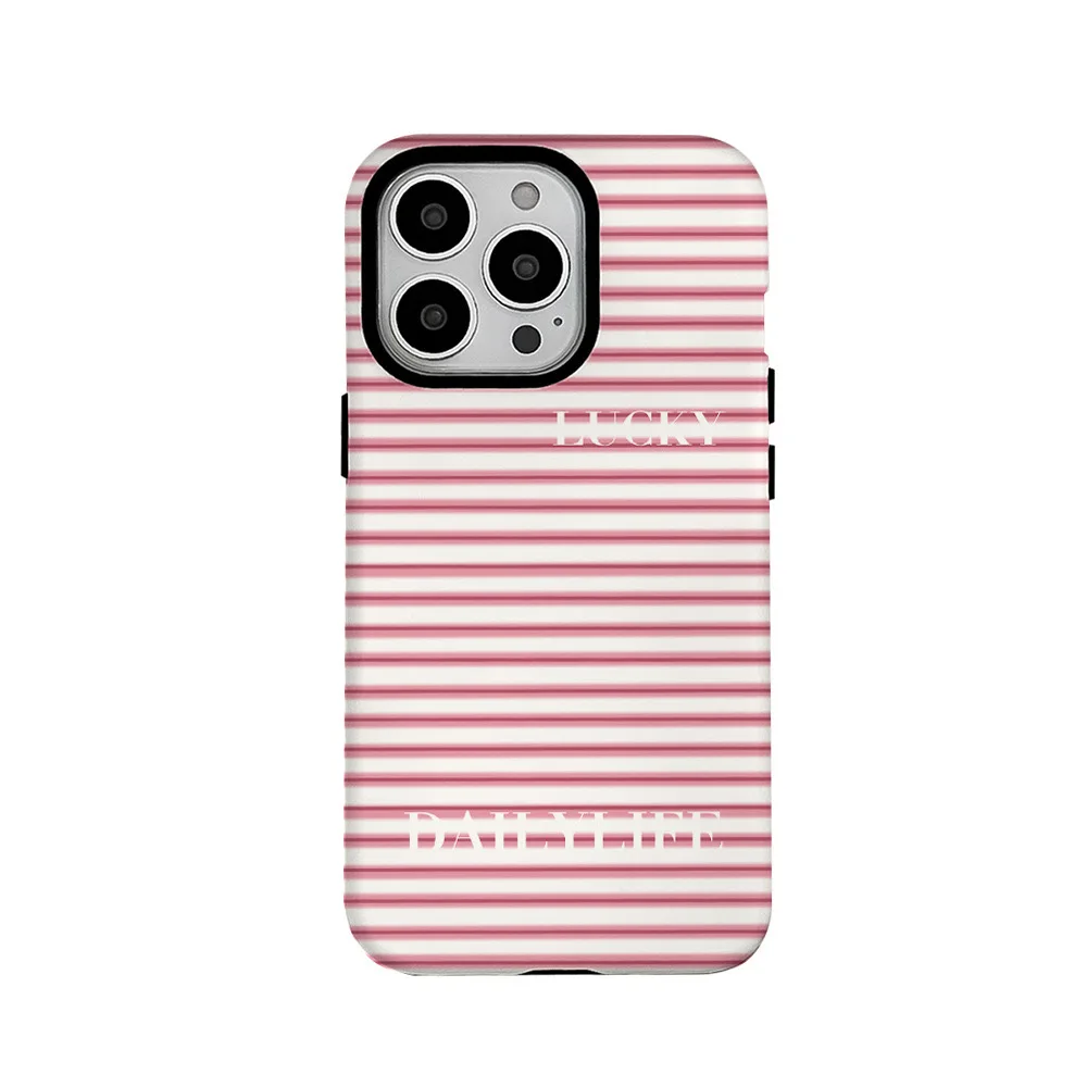 

Ins Korean Red and White Lines Phone Case for IpHONE 16 15PROMAX 14 13 12 11 Acrylic TPU Two in One Magnetic Mobile Phone Cases