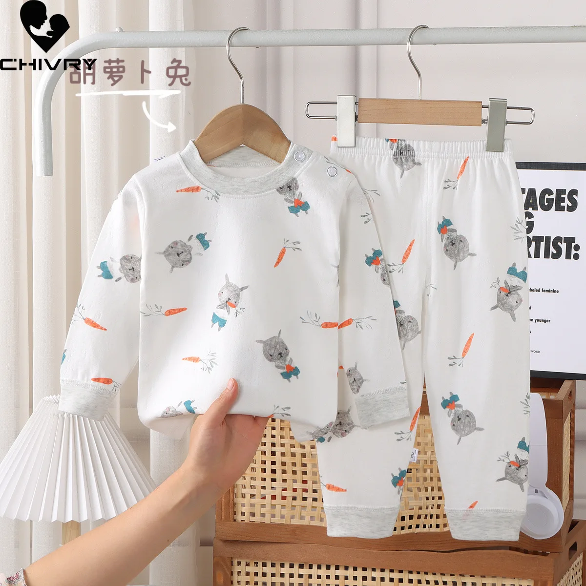 2023 neue Kinder Jungen Mädchen Pyjamas setzt niedlichen Cartoon-Druck Langarm T-Shirt Tops mit Hosen Baby Herbst Winter Schlaf kleidung