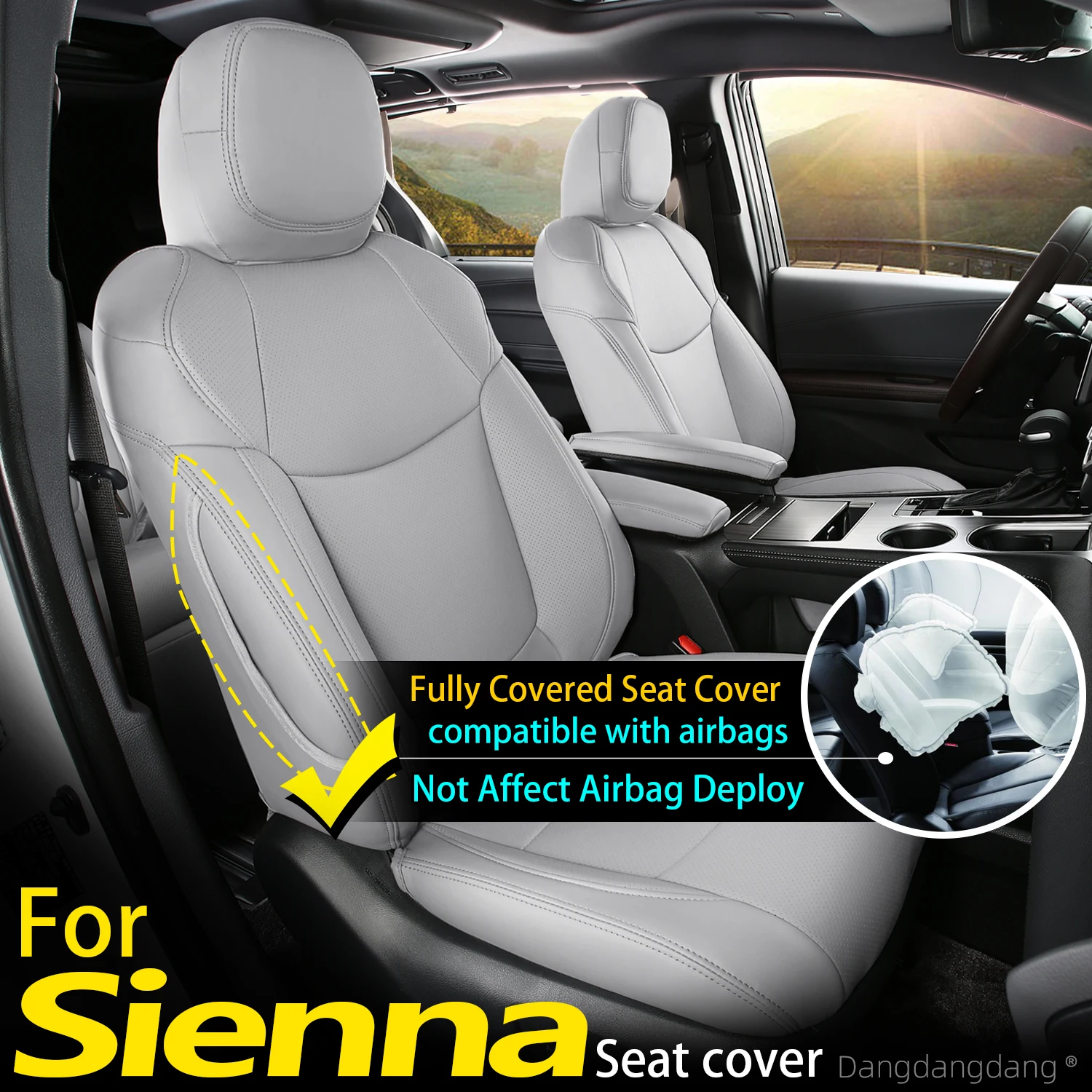 For Toyota Sienna 2010 2011 2012 2013 7/8 Seats Faux Leather Custom Car Seat Covers Set Interior Protector Accessories