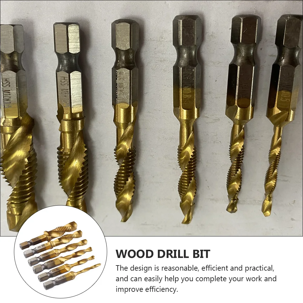 

6 Pcs High Speed Steel Wood Drill Bit Kit Professional Slippage free Hexagonal Hole Drilling Tool Set Woodworking Practical