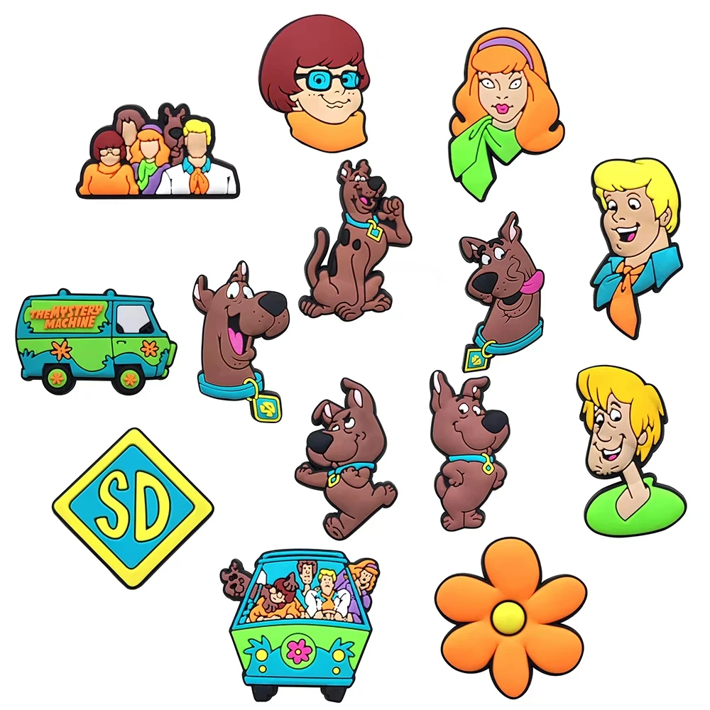 1-14Pcs Classic cartoon dog series Shoes Charms PVC Shoe Accessories For Clogs Sandals Decoration Buckle Kids Friends Gifts image 3