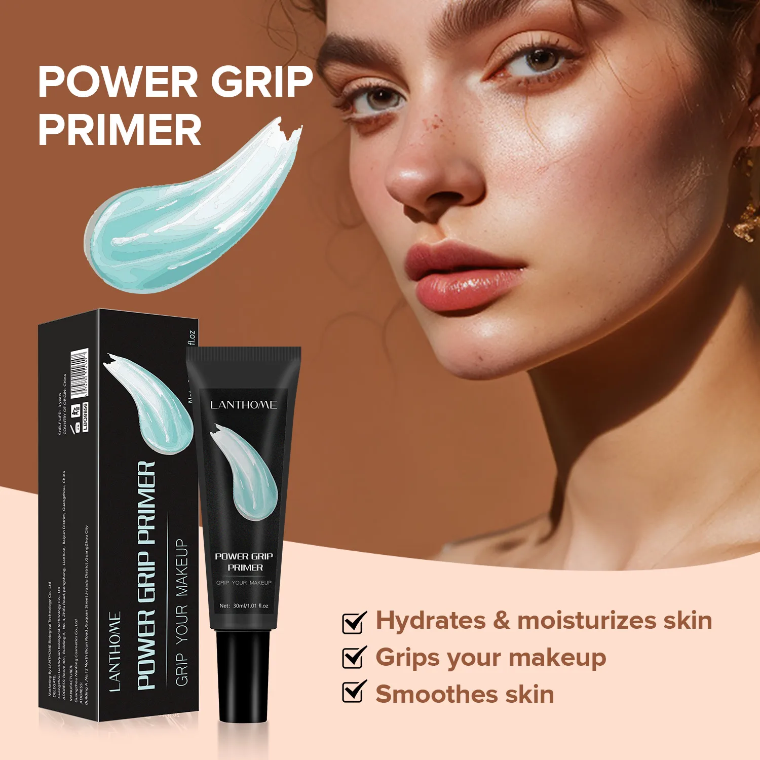 30ml Power Grip Primer Gel Gebaseerde Hydraterende Gezicht Primer Voor Smoothing Huid Aangrijpend Make-Up Onzichtbare Porie Kleurloze Primes