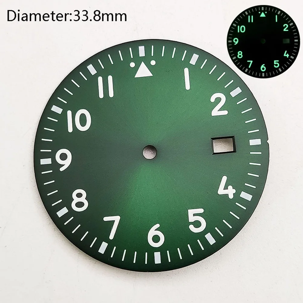 Quadrante NH35 da 33,8 mm quadrante pilota verde blu NH35 per il Giappone NH35 movimento meccanico automatico IW328201 watchmods possono personalizzare il logo