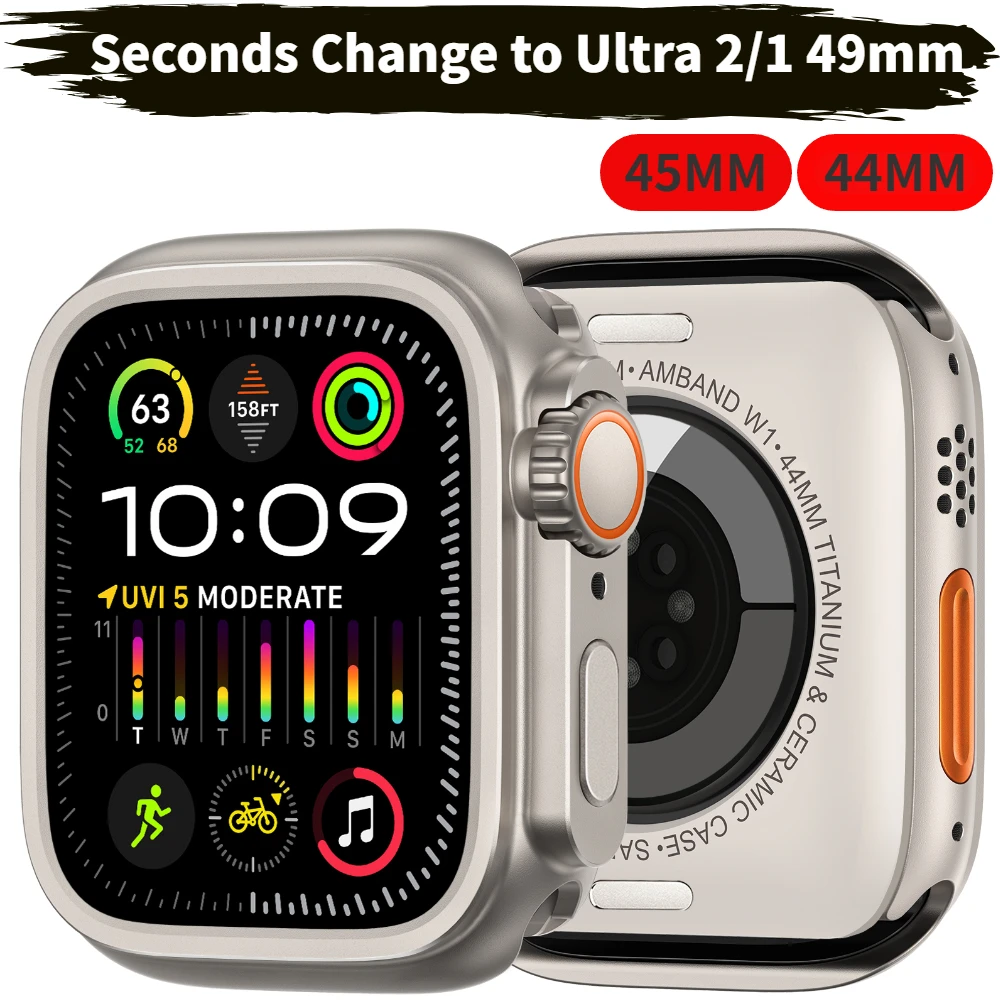 Zinc Alloy Case For Apple Watch 11 10 9 8 7 46mm  45mm Seconds Change to Ultra 3/2/1 49mm Protection Shell iWatch 6 5 4 SE 44mm
