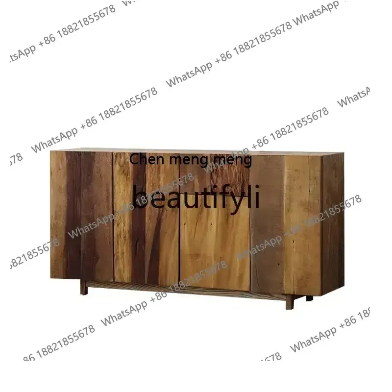 TV cabinet, living room dining side cabinet, retro storage, solid wood furniture, modern Chinese wabi-sabi multi-bucket cabinet