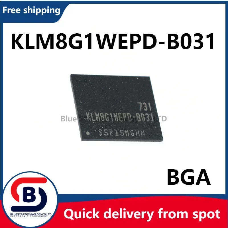 Free Shipping 5-20pcs/lots KLM8G1WEPD-B031 KLM8G1WEPD KLM8G1 8G1WEPD package BGA153 memory chip stock straight