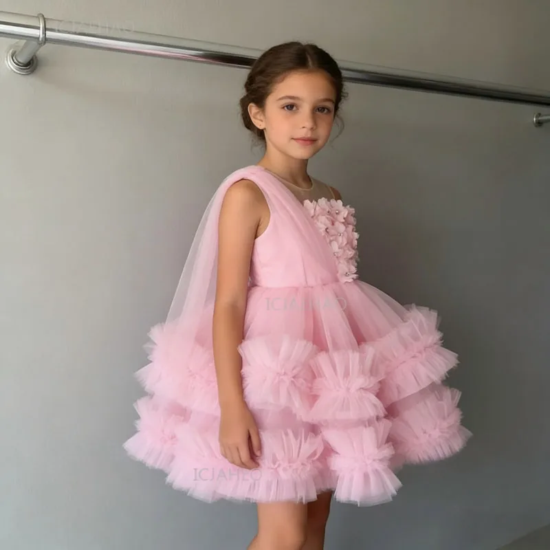 Children Clothes Girl Party Dresses for  Recital Flower Tutu Dress for Formal Party Wear  Kids Birthday Wedding Gown Princess