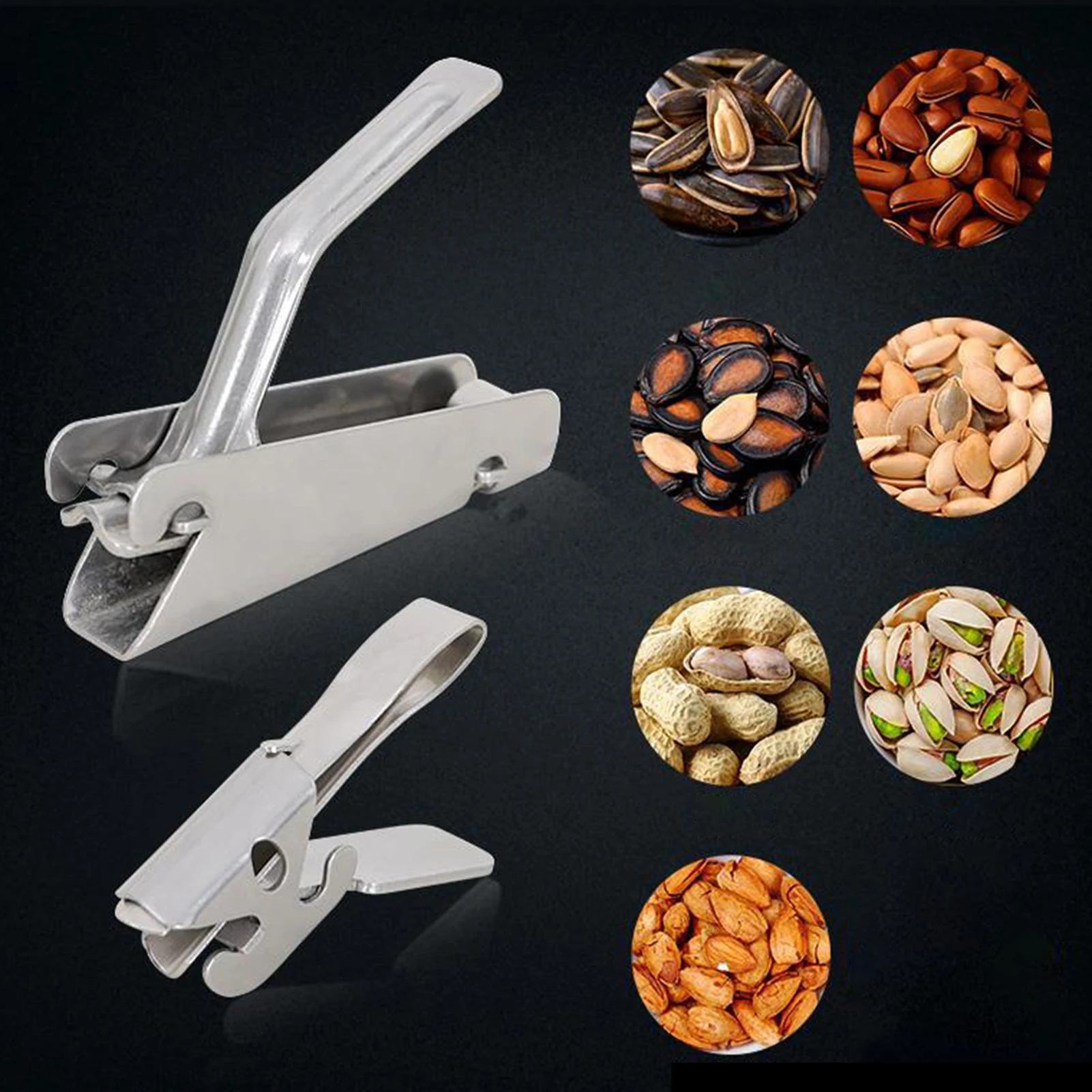 Stainless Steel Nut Sheller Peanut Pincers Melon Seeds Opener Pistachios Sunflower Seeds Peeler Walnut Plier Clamp Kitchen Tools