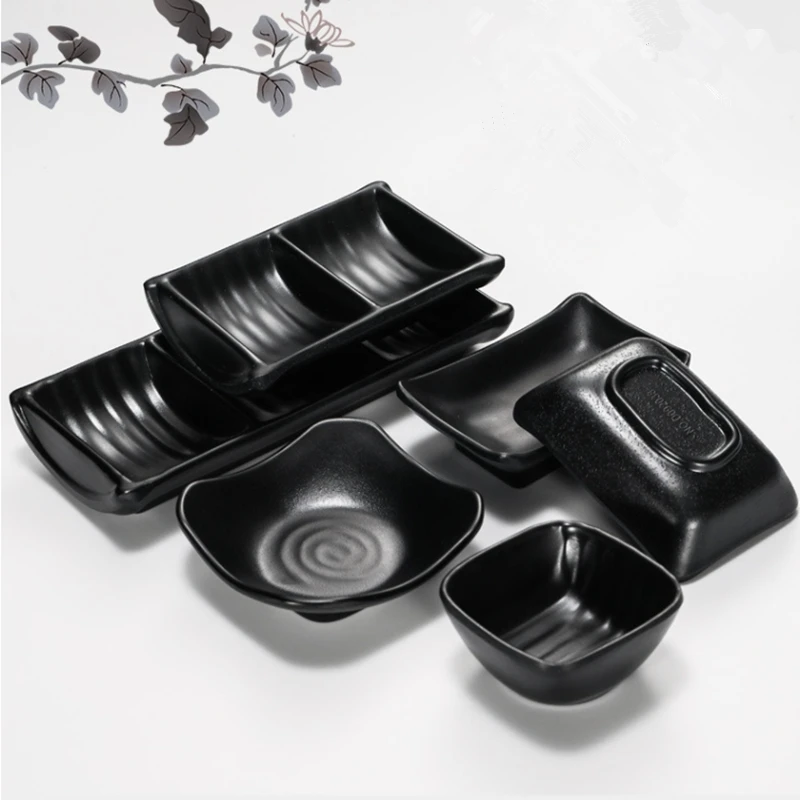 Melamine Seasoning Dish Plastic Hot Pot Dipping Bowl Sauce Separate Grid Plate Spice Soy Vinegar Dishes Kitchen Tableware