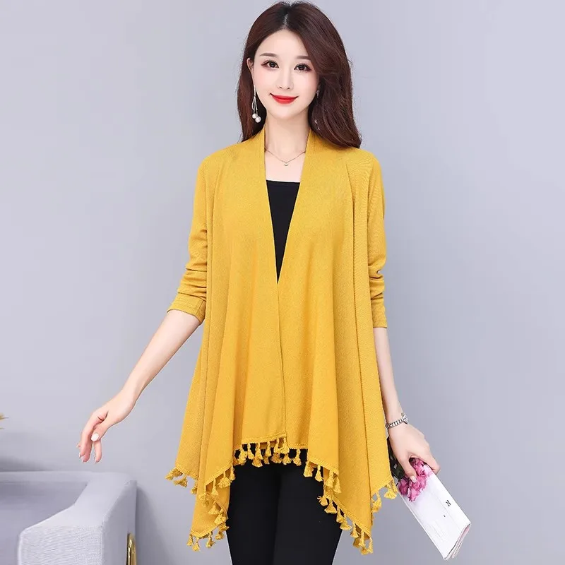 Cloak Women Summer High-End Trench Coat Chinese Fashion Tassels Sunscreen Clothes Retro Outing Shawl Hanfu Female Cape Tops 3255