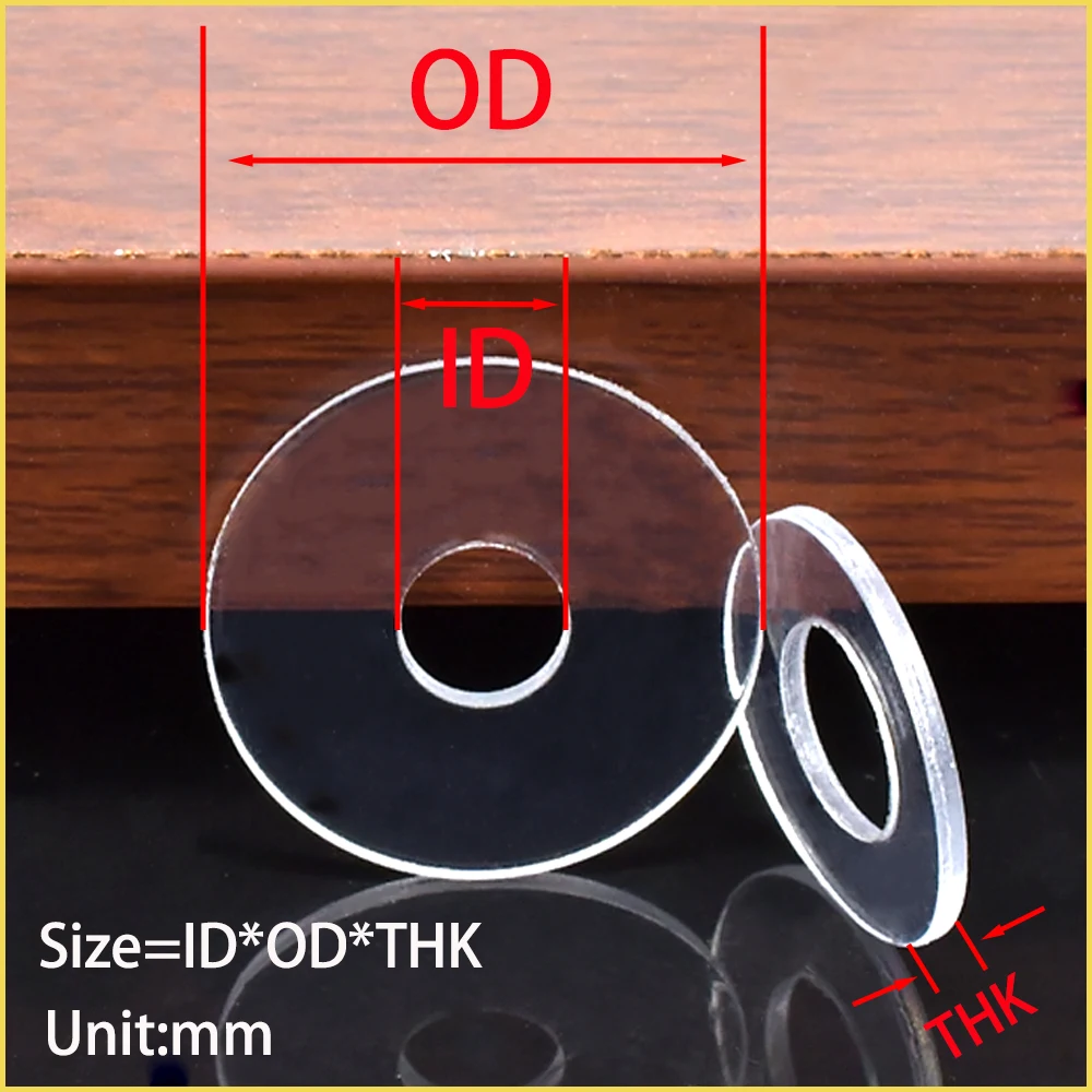 PVC Flat Washer M1.3 M1.4 M2 M2.5 M3 M4 M5 M6 M8 M10 M12 M20 Soft Plastic Gasket Transparent Insulation Paded Screws WASHER