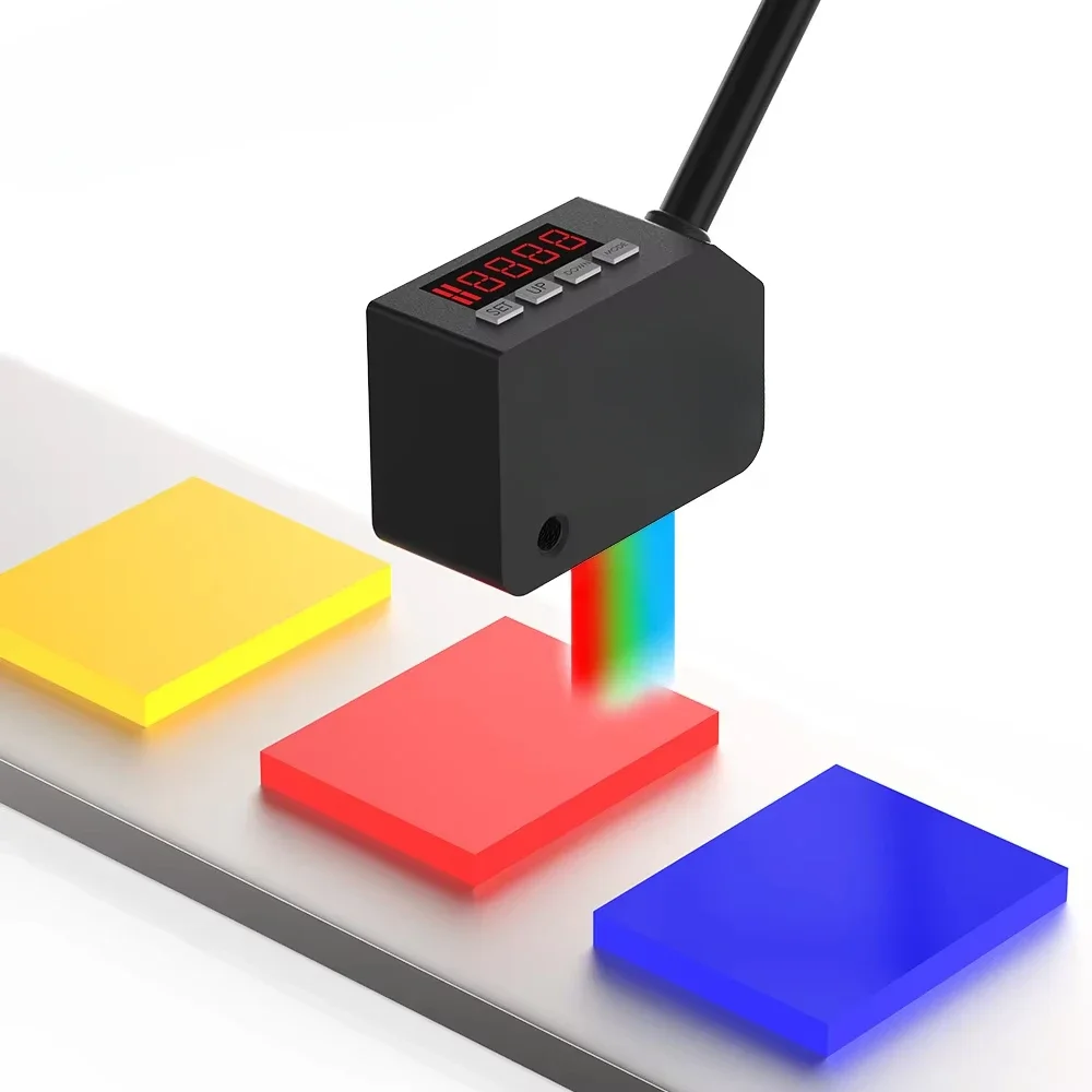 Color Code Contrast Optical Sensor 12-24V DClight source Color Recognition Photoelectric Switch Color Marking Sensor