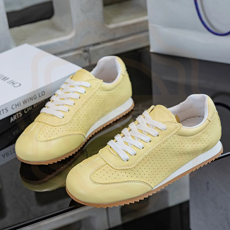 Chaussures pour femmes en cuir véritable de luxe, chaussures de sport décontractées classiques et tendance, chaussures de créateur, Zapatillas Mujer
