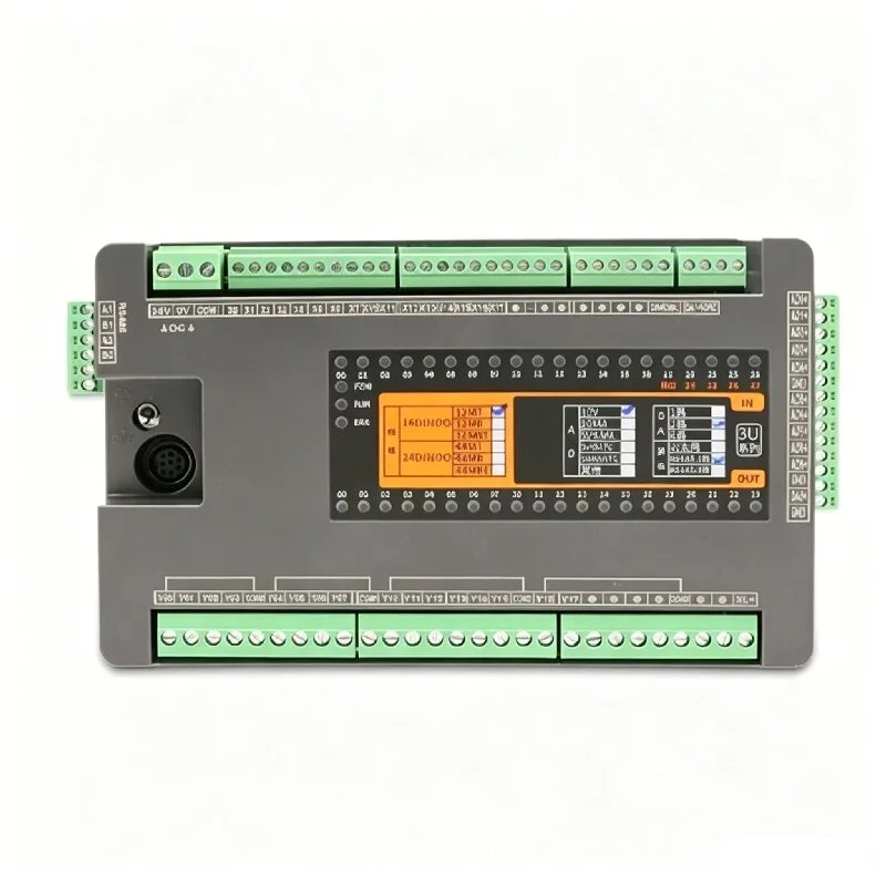LOLLETTE FX3U-32MT/FX3U-32MR, equipped with 2×RS485, 2×RS422, 8-axis pulse output, 10AD & 2DA analog modules