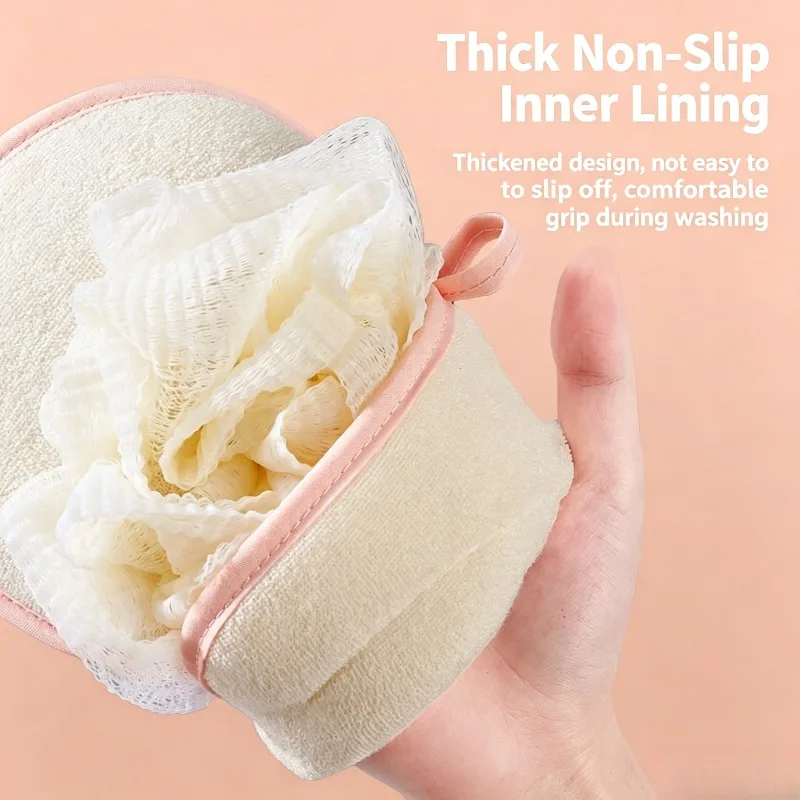 Two‑sided Exfoliating Bath Glove with Bath Sponge Soft Cleaning Shower Mitt for Daily Body Washing