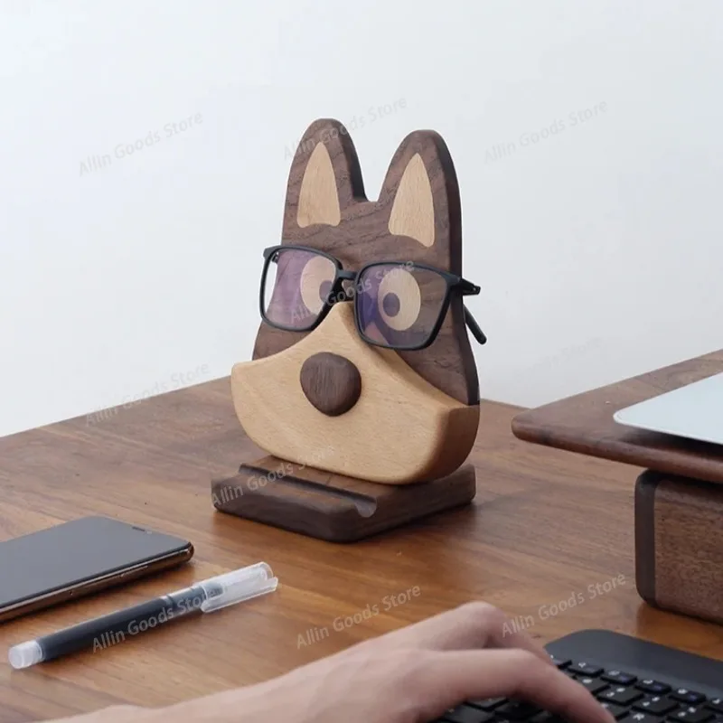 Solid Wood Glasses Frame Household Multi-functional Desktop Storage Stand Mobile Phone IPad Rack Watch Hand Jewelry Storage Rack
