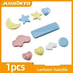 JUIDINTO Cabinet Drawer Handles Ceramic Cartoon Wardrobe Closet Door Handle Kids Room Knobs and Handles Furniture for Drawers