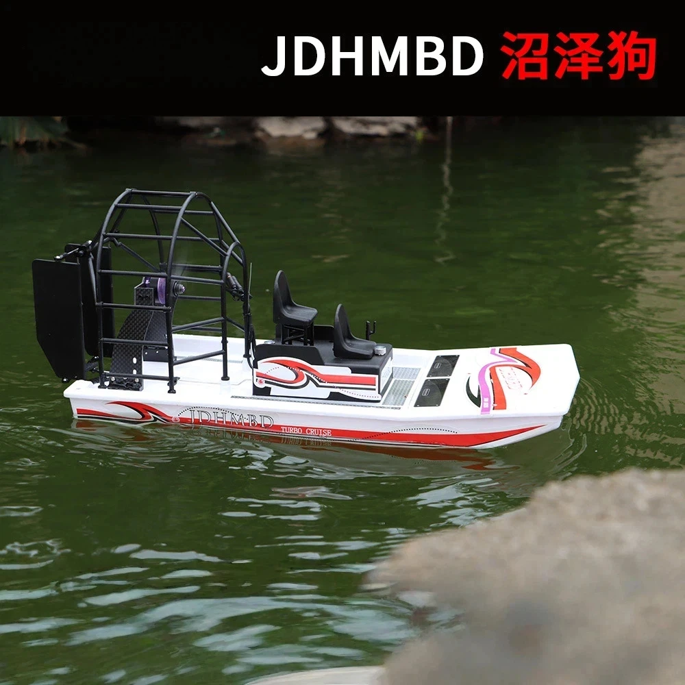 

JDHMBD RC Amphibious Airboat Swamp Dog Electric Remote Control DIY Rescue Hovercraft Model Toy For Swamp Beach Snowfield