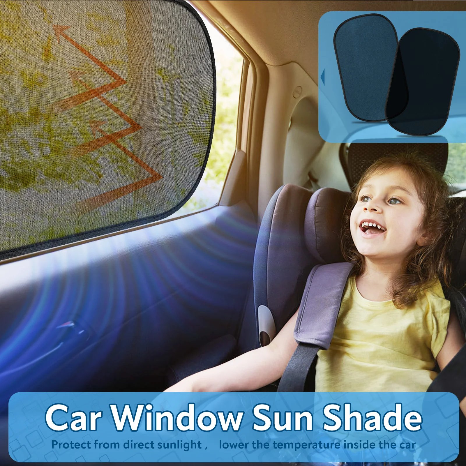 Pare-soleil universel pour fenêtre latérale de voiture, 4 pièces, pare-soleil avant et arrière, blocage UV d'été, ventouse, rideaux de Protection solaire pour voiture