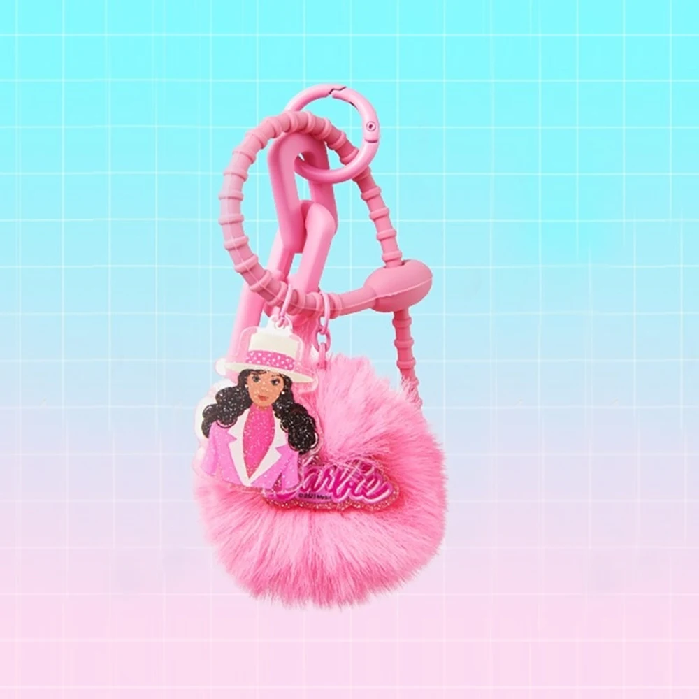 سلسلة مفاتيح Miniso Barbie Daylight Shine Series من القطيفة على شكل حقيبة وردية أنيقة يمكنك صنعها بنفسك إكسسوارات ساحرة هدية للحفلات للنساء والفتيات #4
